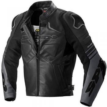Spidi Bolide - Chaqueta de piel para moto, color negro, talla 56
