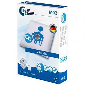 EasyClean EC-0M02 - Pack de 5 bolsas de polvo de microfibra y 1 filtro para aspiradoras miele G/N