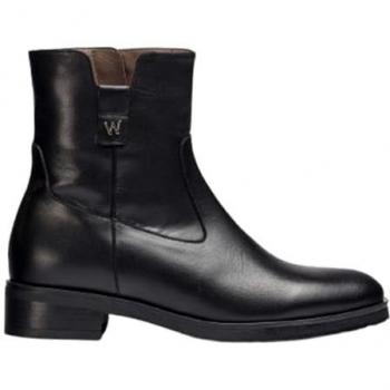 Botín de Piel para Mujer Wonders C-5481 Negro, con Cremallera, Casual, altura de 3 a 5 cm