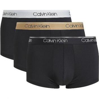 Calvin Klein - Pack de 3 boxers de tiro bajo para hombre, micro stretch en colores negro, gris y dorado, talla L