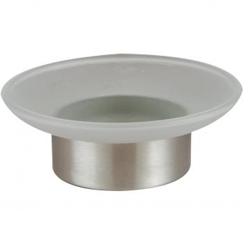 'Axentia – Jabonera Neapel, accesorios de baño, WC de accesorios de acero inoxidable y cristal de alta calidad, estante para Cocina y Hogar, moderno Jabonera como baño accesorio, H aprox. 4 cm, diámetro: aprox. 11, pie aprox. 6,2 cm, redondo