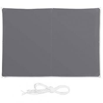 Toldo Vela Rectangular 2x3m Gris - Repelente al Agua, Protección UV, con Cuerdas para Tensar