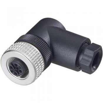 Hirschmann M12 Angle Connector for Sensor/Actuator, Unassembled, 4-Pole, Black