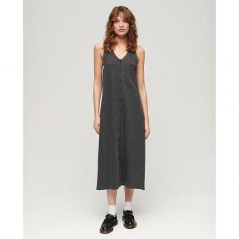 Superdry Sleeveless Midi Beach Dress in Black