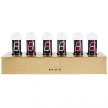 Reloj de mesa Karlsson Cathode, reloj de sobremesa, diseño moderno, acabado en oro catódico, mecanismo silencioso, dimensiones compactas, ideal para decoración y funcionalidad
