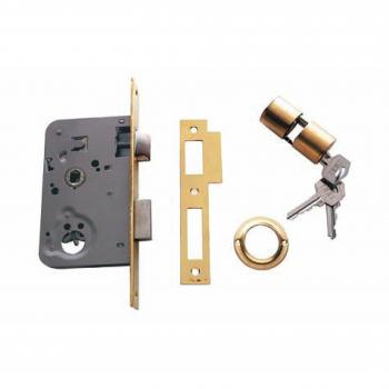Tesa Assa Abloy, 201040HL, Cerradura de embutir para puertas de madera, Función de entrada, Acero Latonado