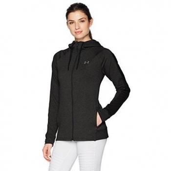 Under Armour Camiseta de Forro Polar con Cremallera Completa para Mujer, Mujer, Sudadera cálida, 1316679-001, Negro/Gris, XL
