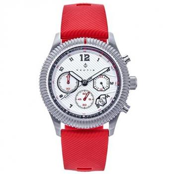 Nautis Meridian Red Chronograph Strap Watch with Date - One Size