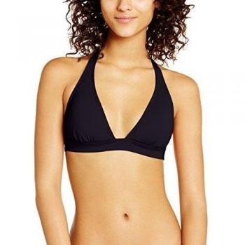 Kiwi Saint Tropez Ht wendy fronces savane adlt - Parte de arriba de bikini para mujer, color schwarz/schwarz, talla 34