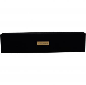 Dolce & Gabbana Elegant Black Velvet Jewelry Storage Box with Logo Plaque
