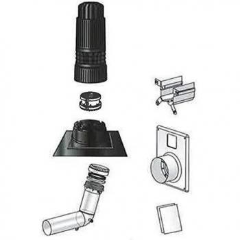 Kit de Condensación UBBINK Renolux 2 en 1 Ø 80/125mm para Instalación en Pared o Techo Negro