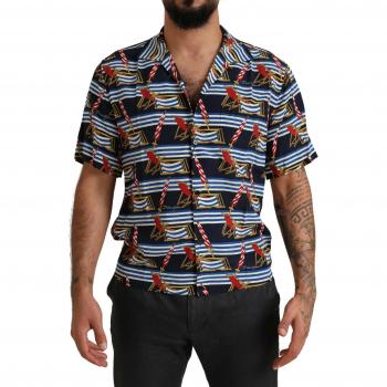 Multicolor Silk Beach Chair Short Sleeves Shirt