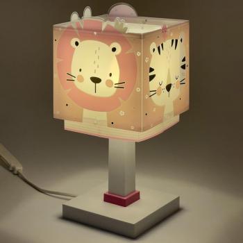 Lámpara de mesa infantil Baby Jungle animales bosque rosa