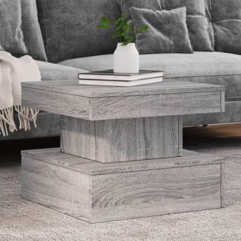 Mesa de centro con luces LED Sonoma gris 50x50x40 cm