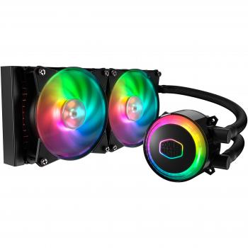 Cooler Master MasterLiquid ML240R RGB Refrigeración a Liquido CPU - Efectos de Iluminación Personalizados, Bomba de Disipación Dual y Doble Ventilador de Aire de 120 mm