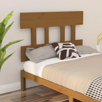 Cabecero de cama de madera maciza de pino marrón miel 103,5x3x81cm