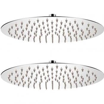 vidaXL 2X Cabezales de Ducha Efecto Lluvia Acero Inoxidable Diámetro 30cm Baño