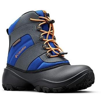 Columbia Youth Rope Tow Waterproof, Botas de Nieve, Azul/Orange Blast, 37 EU