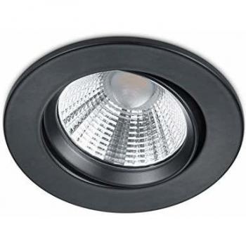 Foco Empotrable LED Redondo Pamir 5,5W 345lm 3000K IP23 Negro Mate
