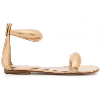 Gianvito Rossi Women's Bijoux 05 Leather Sandals in Golden, Size 35, G6160405CUONPSMEKO, Flat Sandals, Female, Yellow, Size: 5 US Gianvito Rossi Sandals