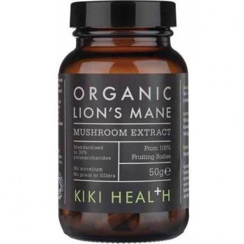 Extracto de Hongo Melena de León Orgánico KIKI Health en Polvo - 50g | Mejora la Cognición, Memoria y Enfoque Mental | Promueve Claridad Mental | Salud Cerebral | Solo Cuerpos