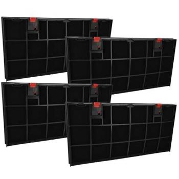 Filtro de carbón activado 4x compatible con Elica Eliplane IX F/60 Flash, 7614653A, 7614653B - Campana extractora - 43 x 21,2 x 2,7