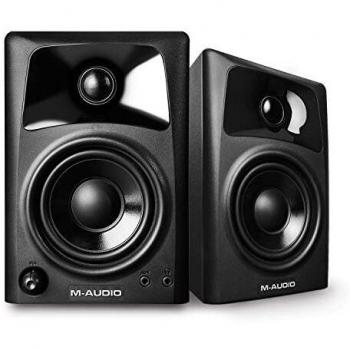 M-Audio AV32 - Altavoces monitores de escritorio estudio activos, para reproducción multimedia con audio y referencia para la creación audiovisual