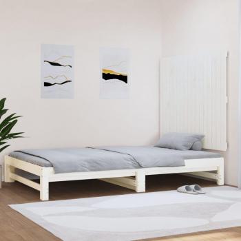 Cabecero de cama de pared blanco 108x3x90 cm madera maciza de pino