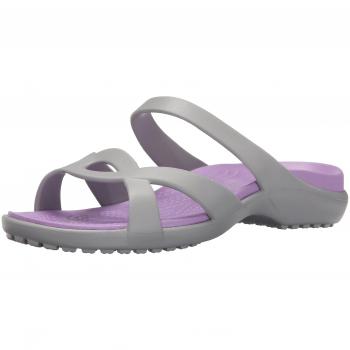 Crocs Meleen Twist W - Sandalias de sintético mujer, color Plata, talla 34-35