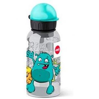 Emsa 518123 - Botella hermética con diseño de Monstruo, Capacidad de 0.4 l, antiderrame con Piezas fáciles de Limpiar, Ligeras y fáciles de manipular para niños