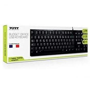 Teclado USB Filaire Port Designs Connect Office AZERTY Negro 900753