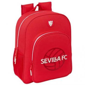 SAFTA MOCHILA JUNIOR ADAPTABLE CARRO SEVILLA FC - Mochila Escolar Licencia Oficial - Diseño Ergonómico - Amplio Espacio de Almacenamiento - Bolsillos Multifuncionales