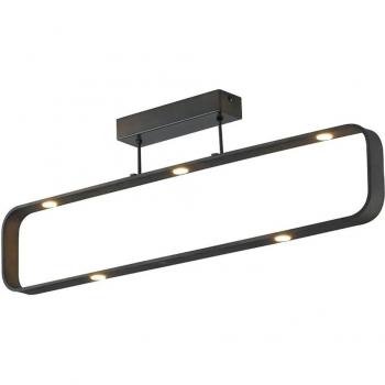 Plafonnier LED intégré Moka Aluminium Marron 7 ampoules 80x26x6.5cm, 2450lm, 3000K, Regulable