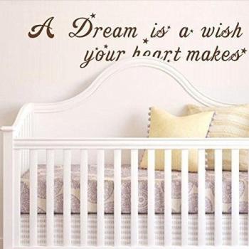 mairgwall habitación diciendo vinilo un sueño es un deseo tu corazón hace Home Decor para niña bebé, vinilo, Customized-colors, 20h x58w