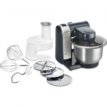 Bosch MUM48A1 - Robot de Cocina Multifuncional, 600 W, Capacidad de 3.9 Litros, 4 Velocidades, Color Gris y Antracita