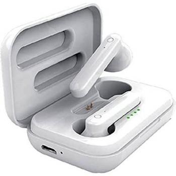 4-Ok Auriculares inalambricos BT 5.0. Micrófono, función Pop UP. Fácil emparejado, HI-Fi Estereo, Touch Sensor, Caja cargadora
