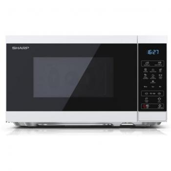 Horno de microondas Sharp YC-MS02ES - 20 litros, 800W, grill, color plateado, control mecánico, función descongelar