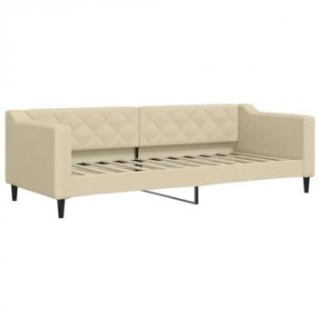 Sofá cama tela color crema 80x200 cm