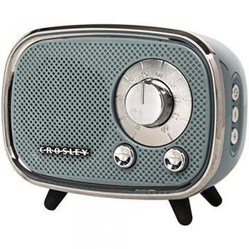 Crosley Rondo Retro Portable Bluetooth Speaker - Wireless, Rechargeable, 3W, 27H Playtime, Microphone & Hands-Free Calling, USB & Micro SD Ports