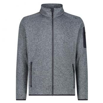 CMP Men's Knitted Fleece Jacket - Aluminum Titanium, Size 54
