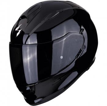 Casco SCORPION EXO-491 negro brillante, tipo integral, con diseño aerodinámico, sistema de ventilación avanzado, interior desmontable y lavable, pantalla anti-rayaduras y tratamiento antivaho, homologación ECE