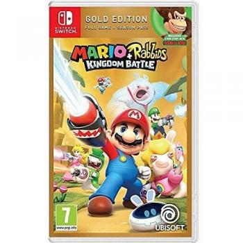 Mario + Rabbids Kingdom Battle (Gold Edition) - Juego para Consola Nintendo Switch, incluye el juego base y contenido adicional, estrategia por turnos con personajes de Mario y Rabbids, multijugador cooperativo, gráficos coloridos y estilo artístico