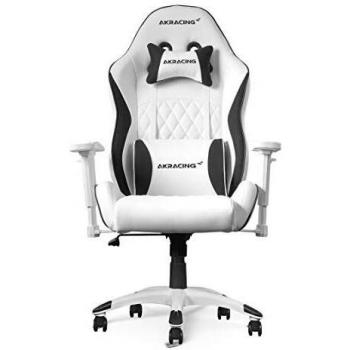 Silla Gaming AKRacing California Blanca y Negra, Asiento Acolchado, Soporta hasta 150 kg