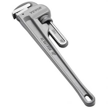 VEVOR 18 Aluminum Straight Pipe Wrench, Adjustable Plumbing Tool with High Strength Jaw and Ergonomic Handle