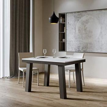 Mesa Extensible 90x120/380 cm Puente Evolution Estructura Antracita y Blanco Fresno