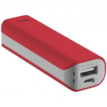 Cargador Portátil Trust Urban Primo 2200mAh Rojo con Cable MicroUSB y LED de Carga