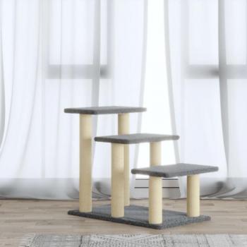 Árbol rascador para gatos con postes de sisal gris claro 50,5 cm