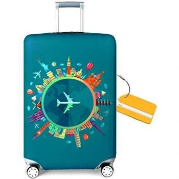 OrgaWise Luggage Cover con Cremallera, Suave de Anti-Polvo, Elástico Cabe 22-28 Pulgadas Funda Maleta