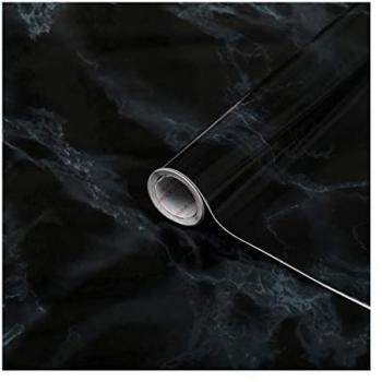 Fondo Adhesivo Decorativo Imitación Mármol Negro 67,5 cm x 2 m