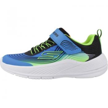 Skechers Microspec Advance Blue Green Velcro Sneakers for Kids - Size 29